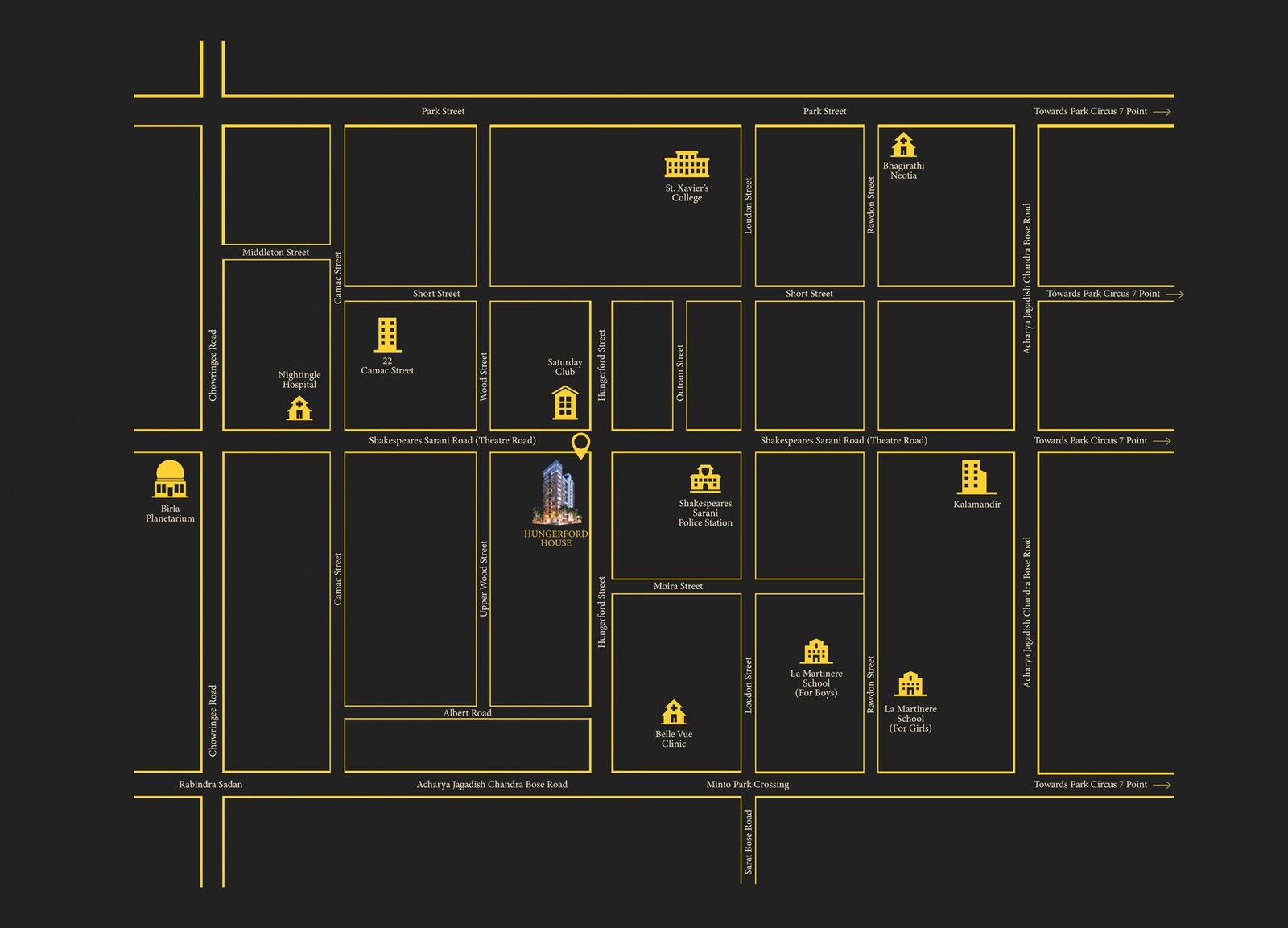 Location of the flat in park street kolkata